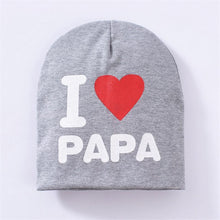Load image into Gallery viewer, Baby " I Love mama , i love papa"  Cap Children Cap Kids Solid Baby Beanie Hat Fashion Ears Straw In Modern New Design
