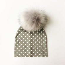 Load image into Gallery viewer, Luxury Modern Baby Hat Cotton Printing Hat With Pompon For Girls Autumn Winter Boys Caps Children Bonnet For Kids
