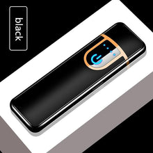 Load image into Gallery viewer, Luxury Modern USB Charging Electronic Lighter Windproof Slim Man Colorful Cigarette Lighter WIth Touch Sensor And Dragon Gravure Excellent for Gift
