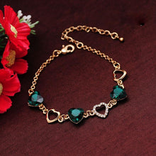 Load image into Gallery viewer, Elegant Luxury Diamond Romantic Heart Bracelets for Women Gold Color Crystal Charm Bracelets Bangles Fashion Jewelry Bracelet Style
