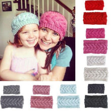 Load image into Gallery viewer, HandmadeKnit Wool Hairband for Mother &amp; Daughter Headband Knit Flower Hairband Ear Warmer Headwrap
