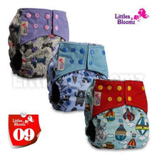 Load image into Gallery viewer, Modern Luxury Printed Washable Real Cloth Pocket Nappy,3 nappies/diapers Set For Girls and Boys Baby In Elegant Style
