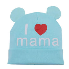 Load image into Gallery viewer, Modern Baby Hat Cute Ear Cotton Girls Cap Scarf Infant Hats Finger love Kids Boys Knitted Cap Winter hat I love mama/pap  Cap
