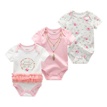 Load image into Gallery viewer, Modern 3PCS Baby Girl And Boy Newborn Boy Short Sleeve Baby Romper Jumpsuit Set For Boys and Girls
