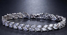 Load image into Gallery viewer, Luxury Diamond Shiny Fashion Charm AAA Cubic White Zircon Four Colors Leaf Jewelry Bracelets For Woman Elegance Wedding Party Gift
