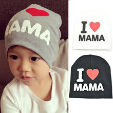 Load image into Gallery viewer, Modern Popular Baby Knitted Warm Cotton Beanie Hat cap For Toddler Baby Kids Cap for Girls &amp;  Boys I love Mama Prints Baby Hat Design
