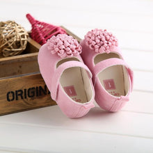 Load image into Gallery viewer, Candy Colors Newborn Baby Prewalker Princess Girl Crib Big Flower Soft Bottom Anti-slip Shoes Footwear  Shoes
