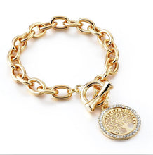 Load image into Gallery viewer, Modern New Fashion Elegant Chain Medalon Bracelet Amazing Luxury Classic Bracelet Women's Gold Bracelets Vintage Tree Of Life
