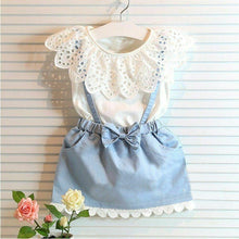 Load image into Gallery viewer, Toddler Kid Girl Ruffles Tops T-shirt  Strap Dress Outfit Cute Clothes Set Perfect Gift Unique Design
