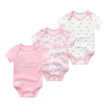 Load image into Gallery viewer, Modern 3PCS Baby Girl And Boy Newborn Boy Short Sleeve Baby Romper Jumpsuit Set For Boys and Girls

