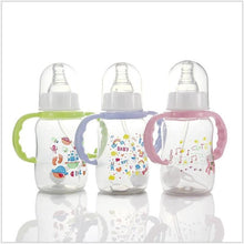 Load image into Gallery viewer, Unisex Baby 150/280ml Wide Mouth Soft Silicone Cover Straw Drinking Milk Bottle For Newborn Nursing Product With Handle
