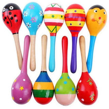 Load image into Gallery viewer, Baby Kid Wooden Ball Toy Sand Hammer Rattle Musical Instrument Percussion Infant (Multicolor)Random PCS For Kids
