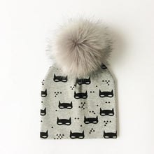Load image into Gallery viewer, Luxury Modern Unique Toddler Boys and Girls Cartoon Printing Cotton Pompom Cap For Baby Beanie Hat With Pompon For Kids

