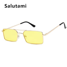 Load image into Gallery viewer, Luxury Famous Retro Modern Square Unisex Men and  Women‘s Sunglasses  With Alloy Metal Small Frame With Clear Double Bridge Men's Sunglasses
