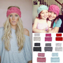 Load image into Gallery viewer, HandmadeKnit Wool Hairband for Mother &amp; Daughter Headband Knit Flower Hairband Ear Warmer Headwrap
