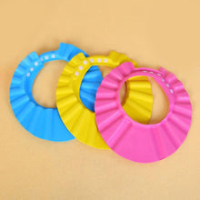 Load image into Gallery viewer, Modern Baby Shower Sheild Cap Reusable Waterproof Bath Hat Teen Girl Shower Haircut Cap for Boys and Girls  Shampoo Cap Design
