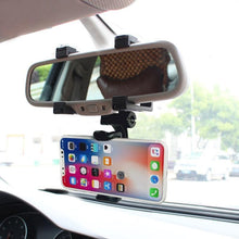 Load image into Gallery viewer, Car Phone Holder Rearview Mirror Mount Phone Holder 360 Degrees GPS Smartphone Stand
