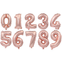 Load image into Gallery viewer, Big 32 Inch Number Foil Balloons Gold Silver Blue Digital Globos For Wedding Birthday Party Decoration In NEW Luxury Style
