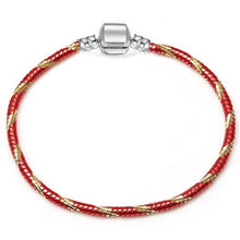 Load image into Gallery viewer, Luxury Modern High Quality Authentic Silver Color Snake Chain Fine Bracelet Fit European Charm Bracelet for Women With Heart and Star

