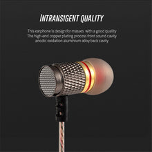 Load image into Gallery viewer, Luxury Earphone High Quality HiFi Sport Earbud Auricular Metal Fever Heavy Bass Copper HD Metal Bass Stereo earpiece Headphones
