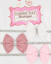 Load image into Gallery viewer, Luxury New Baby Hair Bow Flower Headband Silver Ribbon Hair Band Handmade Hair Accessories Bow for Children
