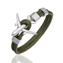 Load image into Gallery viewer, Luxury Plane Bracelets For Men and Women Charm Survival Rope Chain Paracord Bracelet Metal Airplane Hooks Summer Style
