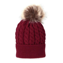 Load image into Gallery viewer, Fashion Parent-child Caps Cute Infant Baby Pom Pom Cap Winter Double Fur Ball Hat Baby Mom Warm Knitted Hat
