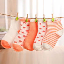 Load image into Gallery viewer, 5 Pairs Colorful Mesh Cotton Thin Newborn Baby Socks For Girls And Boys Toddler Soft Socks
