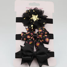 Load image into Gallery viewer, Luxury Modern Handamde 3PCS Set Elastic Flower Headbands for Baby Girls Hair Accessories Baby Girls Bows Nylon Bow For Girls
