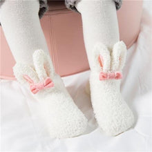 Load image into Gallery viewer, Fashion Winter Cozy Coral Fleece Baby Girls Socks for Newborn Soft Cute Rabbit Baby Socks for Winter In Elegant Design
