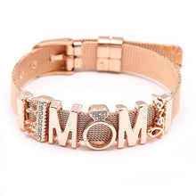 Load image into Gallery viewer, Fashion Stainless Steel Woman and Men Bracelet Mesh Bracelet Set Crystal Heart Anchor Charm Fine Bracelet Bangle For Female Lover
