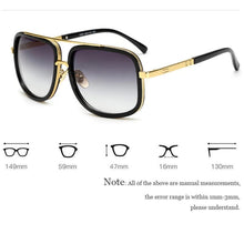 Load image into Gallery viewer, Luxury Modern Oversized Men and Woman Unisex Luxury Polarized  Sunglasses  Square Retro Oculos de sol  Sunglasses With  UV400 Prozection and Gradient  Mirror Eyewear Glasses

