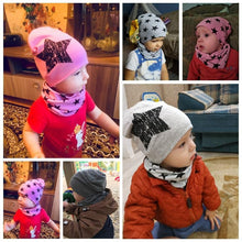 Load image into Gallery viewer, Modern Baby Boys &amp; Girls Hat Scarf Set Beanie Boys Caps with Scarf for Kids In elegant Modern Design
