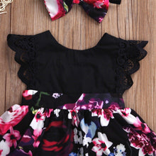 Load image into Gallery viewer, Luxury New Trend Newborn Baby Infant Girl Romper Tutu Dress Headband Floral Outfits Party Dress In Flowers Interesting Design With Bow

