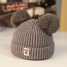Load image into Gallery viewer, Modern Trend New Baby Beanies Hats Children Knitted Pompom Winter Autumn Cute Cap  Warm Girl Hat With Two Balls
