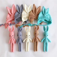 Load image into Gallery viewer, Modern Baby Cap Deer Design Handmade Crochet Deer Costume Set Knitted Hats And Toy For Girls and Boys Kids
