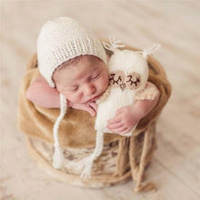Load image into Gallery viewer, Modern Baby Cap Deer Design Handmade Crochet Deer Costume Set Knitted Hats And Toy For Girls and Boys Kids
