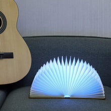 Load image into Gallery viewer, STEVVEX Led Book Lamp Light USB Rechargeable Foldable Wooden Night Light Valentine Birthday Christmas Gift for Family Friend Rechargeable Unique Gift
