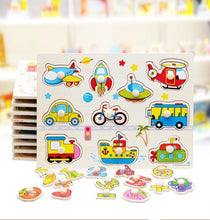 Load image into Gallery viewer, Kid Early Educational Table With Shapes of Vegetables and Animals Baby Hand Grasp Wooden Puzzle Toy Alphabet And Digit Learning Education Child Wood Toy
