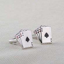 Load image into Gallery viewer, Retro Playing Cards Tie Clip Vintage Elegant Tie Clip Man Clips Unique Business Cufflinks Wedding Tie Clips For Anniversary Business Meeting And Daily Life
