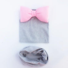 Load image into Gallery viewer, infant Baby Hat Girl big bow Butterfly Knot Cap cotton Collar Scarf set hat for girls baby
