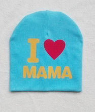 Load image into Gallery viewer, Modern Popular Baby Knitted Warm Cotton Beanie Hat cap For Toddler Baby Kids Cap for Girls &amp;  Boys I love Mama Prints Baby Hat Design
