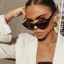 Load image into Gallery viewer, Elegant Cute Retro Cat Eye Sunglasses For  Women With Small Black White Triangle Vintage Ladies Sunglasses and UV400 Protection
