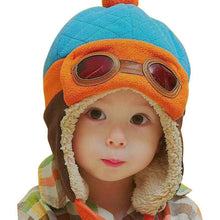 Load image into Gallery viewer, Modern Pilot Winter Warm Baby Hats Infant Toddlers Boys Girls Pilot Caps Ear flap Hat For Boys
