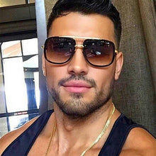 Load image into Gallery viewer, Classic Brand Luxury Square Gold Metal Frame Woman and Man Unisex Top Oversized Bog Frame Elegant Sunglasses For Summer  Designer
