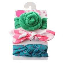 Load image into Gallery viewer, Modern 3PCS Set Floral Bows Baby Headband Dot Bowknot Cotton Hair Band Girls Hair Accessories For Girls
