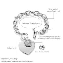 Load image into Gallery viewer, Gold Love Heart Charm Bracelets For Women Accessories Silver Color Link Chain Bracelets &amp; Bangles Trendy Jewelry Design
