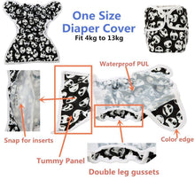 Load image into Gallery viewer, Baby Girl Pink One Size Cloth Diaper Cover Comfortable Nappy With Double Gusset Cartoon Designs Baby Boys Diapers

