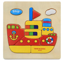Load image into Gallery viewer, 3D Wooden Children Interesting Puzzle Toys With Animals and Cars Exellent Puzzles Intelligence Kids Early Educational Toys For Children

