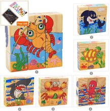 Load image into Gallery viewer, 1Set Nine Blocks Six-sided 3D Wooden Cube Puzzle Toys  For Children Kids Educational Toys Funny Games
